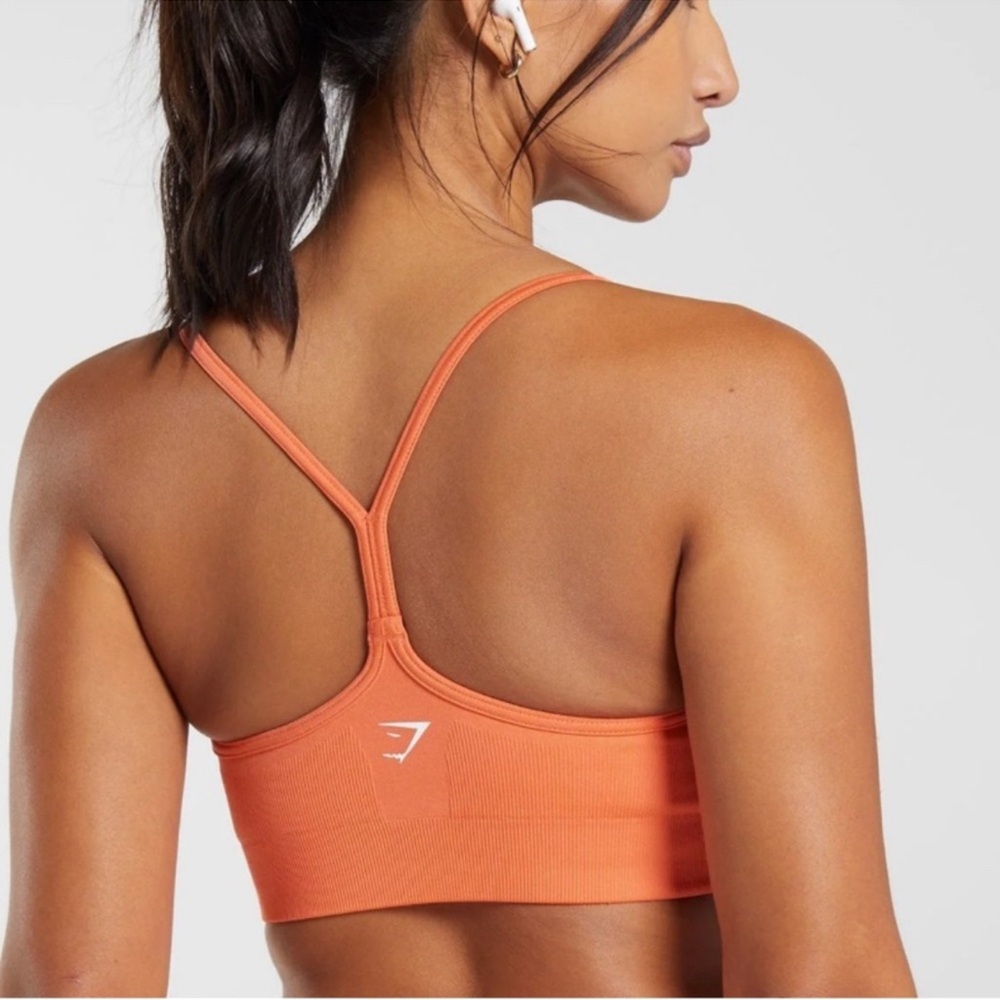 Seamless Orange Sports Bra Gymshark